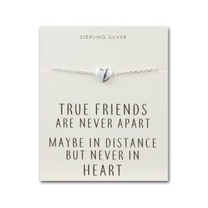 Sterling Silver Friendship Quote Heart Bracelet