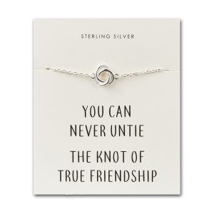 Sterling Silver Friendship Quote Knot Bracelet