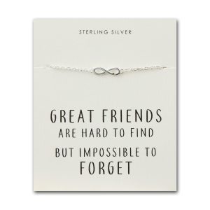 Sterling Silver Friendship Quote Infinity Bracelet