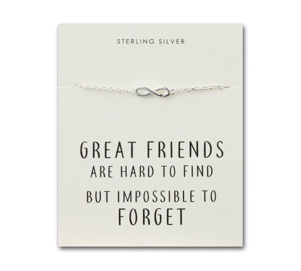 Sterling Silver Friendship Quote Infinity Bracelet