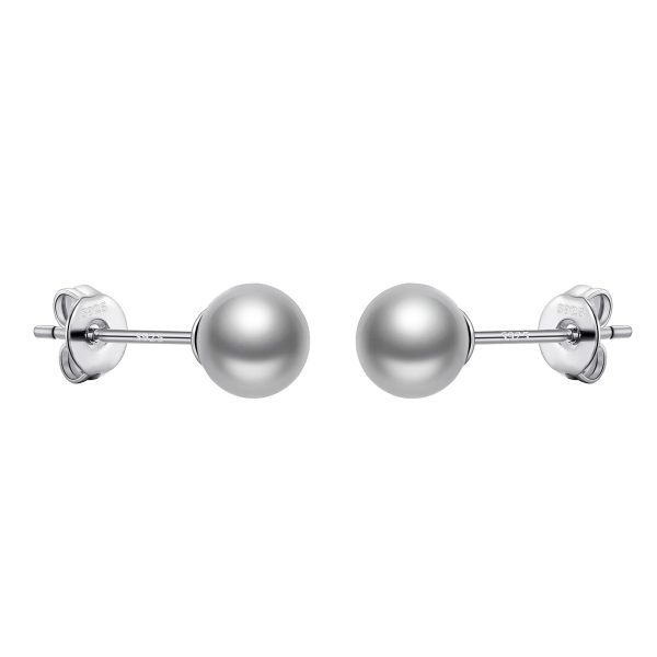 Sterling Silver Grey Shell Pearl Earrings