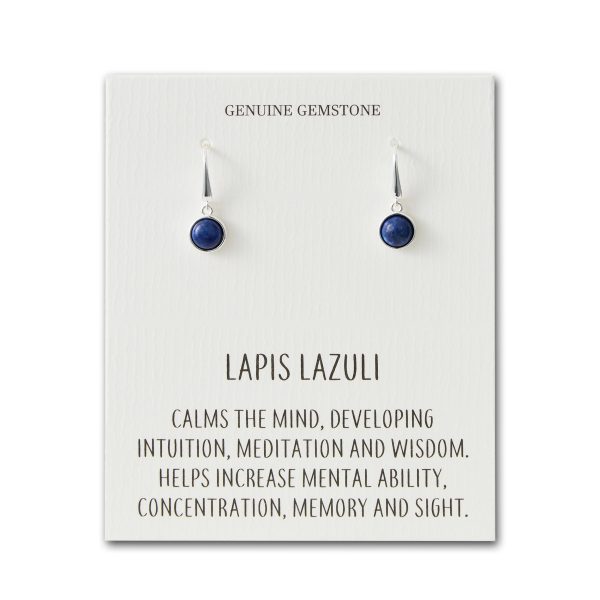 Lapis Drop Earrings with Quote Card