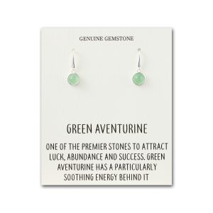 Green Aventurine Drop Earrings with Quote Card