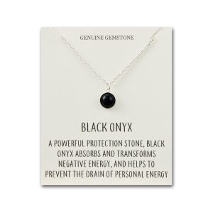 Black Onyx Necklace with Quote Card