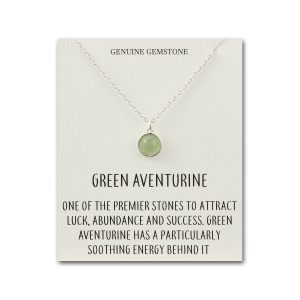 Green Aventurine Necklace with Quote Card