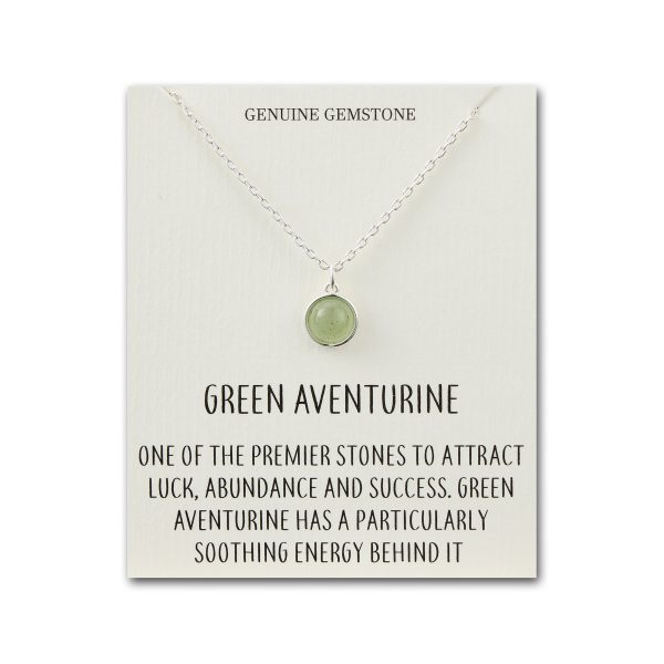 Green Aventurine Necklace with Quote Card