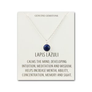 Lapis Necklace with Quote Card