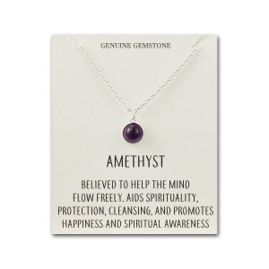 Amethyst Necklace with Quote Card