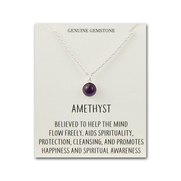 Amethyst Necklace with Quote Card