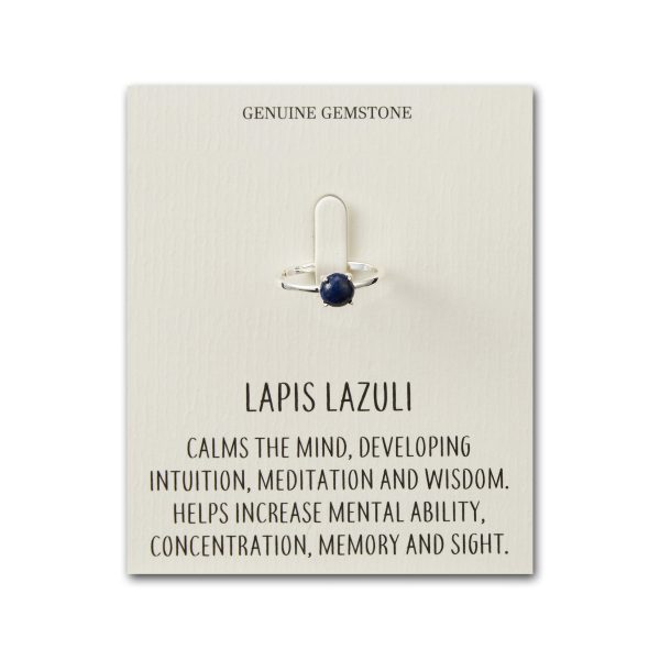 Lapis Adjustable Ring with Quote Card