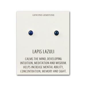 Lapis Stud Earrings with Quote Card