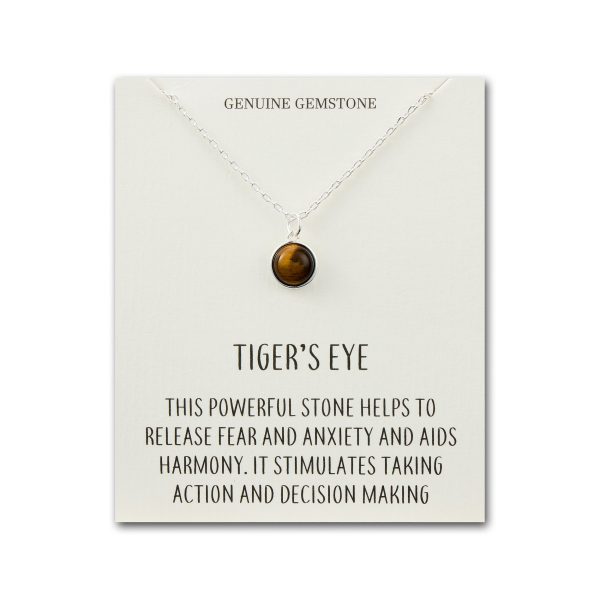 Tiger's Eye Necklace with Quote Card