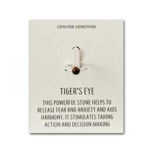 Tigers Eye Adjustable Ring with Quote Card