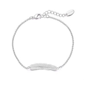 Silver Plated Feather Bracelet