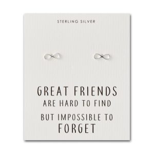 Sterling Silver Infinity Friendship Quote Earrings