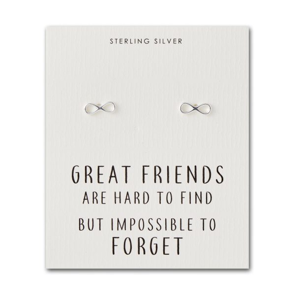 Sterling Silver Infinity Friendship Quote Earrings