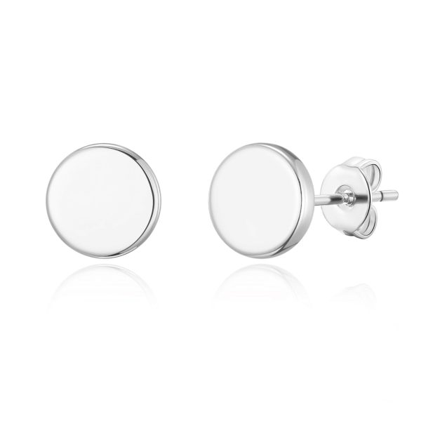 Silver Plated Round Dot Stud Earrings