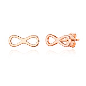 Rose Gold Plated Infinity Stud Earrings