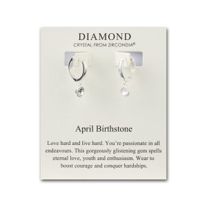 April Birthstone Hoop Earrings Created with Diamond Zircondia® Crystals