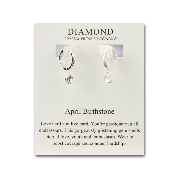 April Birthstone Hoop Earrings Created with Diamond Zircondia® Crystals