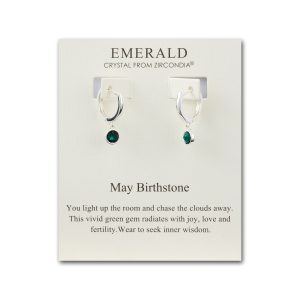 May Birthstone Hoop Earrings Created with Emerald Zircondia® Crystals