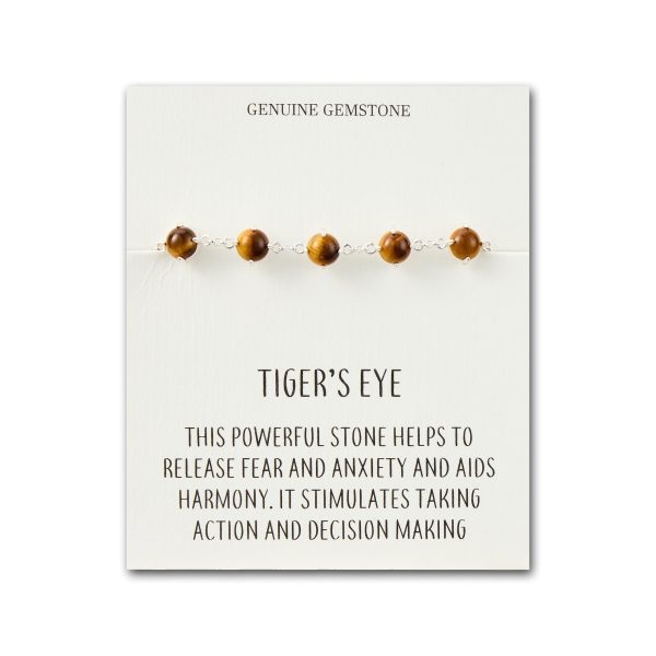 Tiger's Eye Gemstone Bracelet with Quote Card