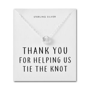 Sterling Silver Thank You for Helping us Tie The Knot Necklace