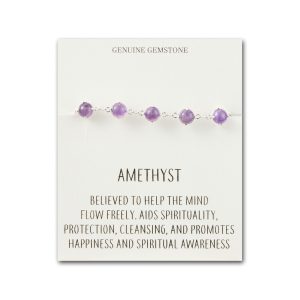 Amethyst Gemstone Bracelet with Quote Card