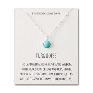 Synthetic Turquoise Necklace with Quote Card