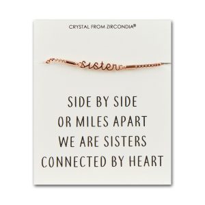 Rose Gold Plated Sister Bracelet with Quote Card Created with Zircondia® Crystals