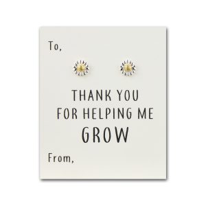 Thank You for Helping Me Grow Daisy Earrings