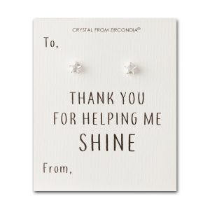 Thank You For Helping Me Shine Star Earrings Created with Zircondia® Crystals