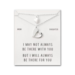 Mother Daughter Piece of My Heart Necklace Set