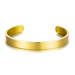 Men's Gold Plated Stainless Steel Cuff Bracelet