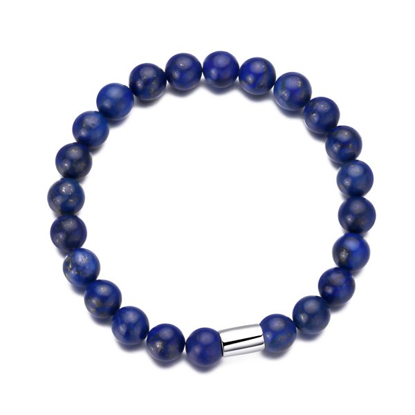 Men's Lapis Lazuli Gemstone Stretch Bracelet