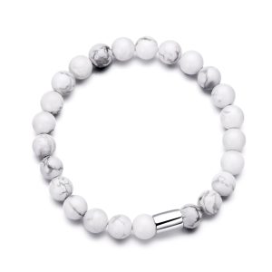 Men's Howlite Gemstone Stretch Bracelet