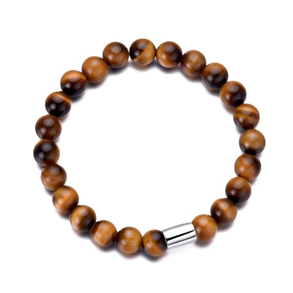 Men's Tiger's Eye Gemstone Stretch Bracelet