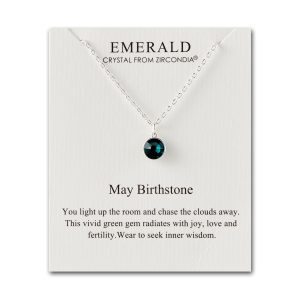 May (Emerald) Birthstone Necklace Created with Zircondia® Crystals