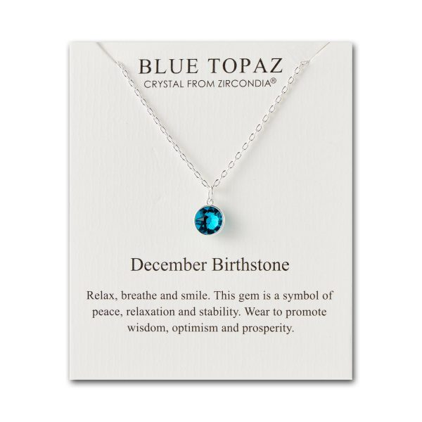 December (Blue Topaz) Birthstone Necklace Created with Zircondia® Crystals