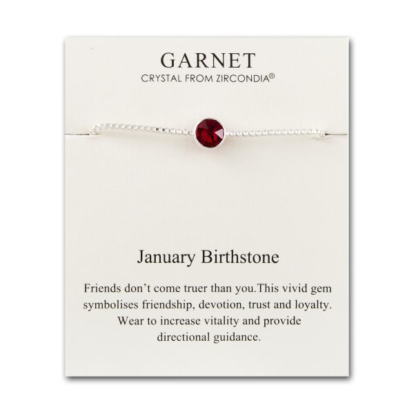 January (Garnet) Birthstone Bracelet Created with Zircondia® Crystals