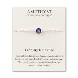 February (Amethyst) Birthstone Bracelet Created with Zircondia® Crystals