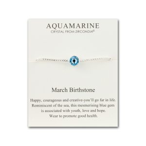 March (Aquamarine) Birthstone Bracelet Created with Zircondia® Crystals