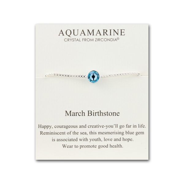 March (Aquamarine) Birthstone Bracelet Created with Zircondia® Crystals