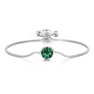 Green Crystal Bracelet Created with Zircondia® Crystals