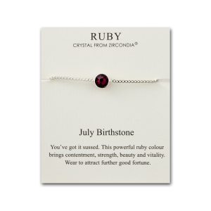 July (Ruby) Birthstone Bracelet Created with Zircondia® Crystals