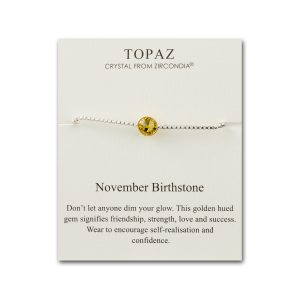 November (Topaz) Birthstone Bracelet Created with Zircondia® Crystals