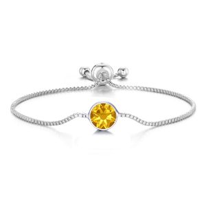 Yellow Crystal Bracelet Created with Zircondia® Crystals