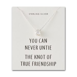 Sterling Silver Friendship Quote Knot Necklace