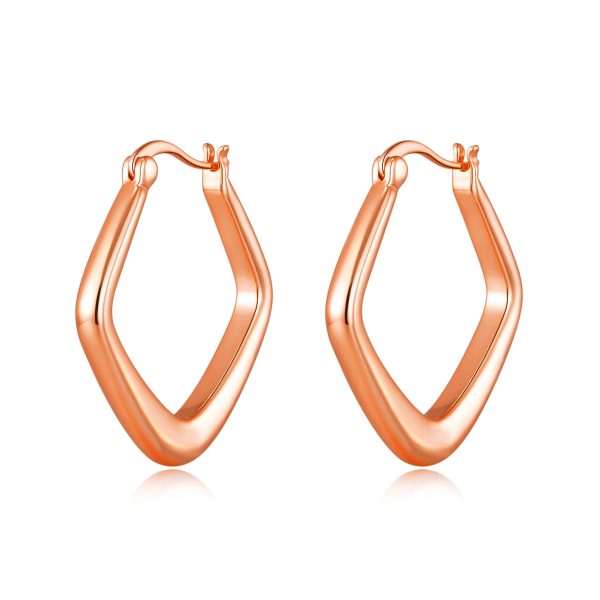 Rose Gold Plated Medium Chunky Hoop Earrings