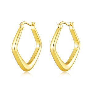 Gold Plated Medium Chunky Hoop Earrings